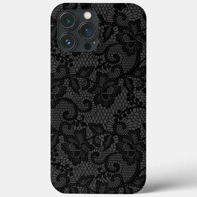 Monochrome Faux Lace   Case-Mate iPhone Case (Back)