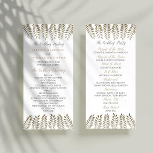 Monochrome Fern Woodland Wedding Program Rack Card
