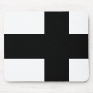 Monochrome Finland Flag Mouse Pad