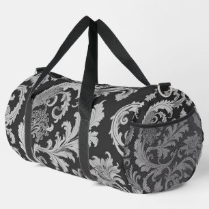 Monochrome Fleur Antique Pattern Duffle Bag
