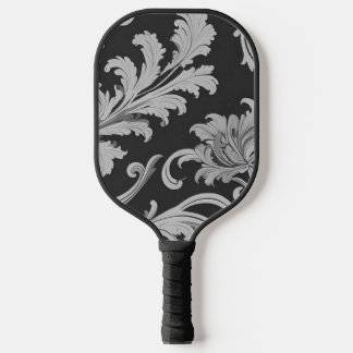 Monochrome Fleur Antique Pattern Pickleball Paddle
