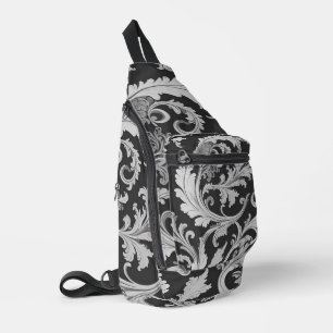 Monochrome Fleur Antique Pattern  Sling Bag