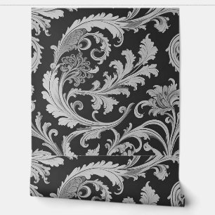 Monochrome Fleur Antique Pattern Wallpaper