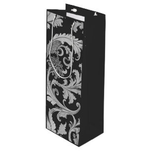 Monochrome Fleur Antique Pattern Wine Gift Bag