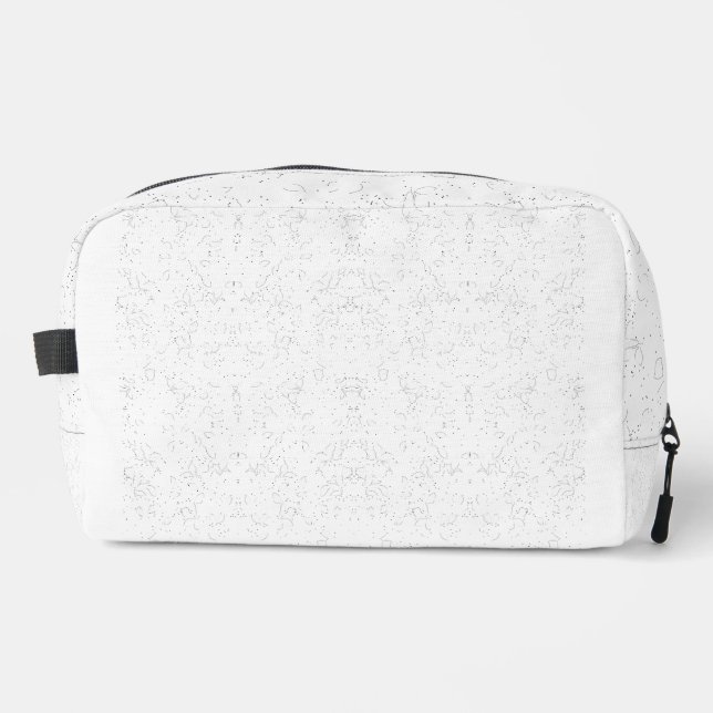 Monochrome Floral Pattern – Elegant Seamless Art Dopp Kit (Front)