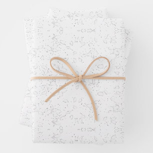 Monochrome Floral Pattern – Elegant Seamless Art Wrapping Paper Sheet