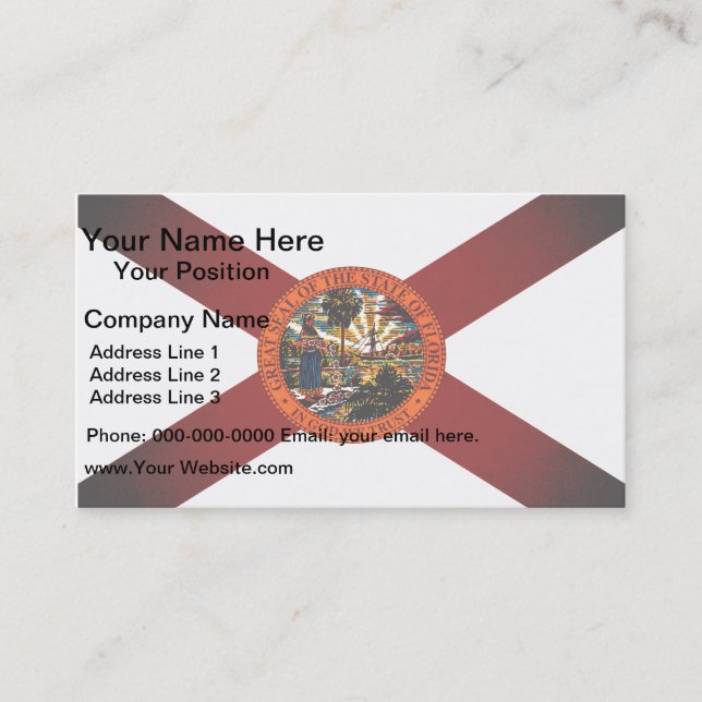 Monochrome Florida Flag Business Card (Front)