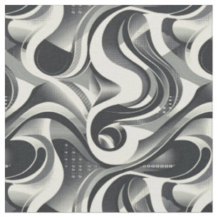 Monochrome Flow Ribbons Fabric