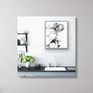 Monochrome flower canvas print