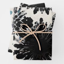 Monochrome Flower: Inky Painted Style Print