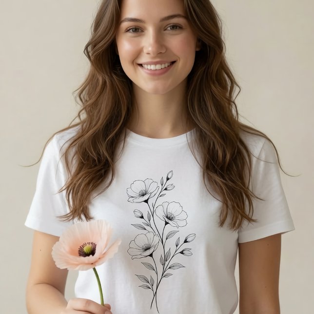 Monochrome Flower T-Shirt (Creator Uploaded)