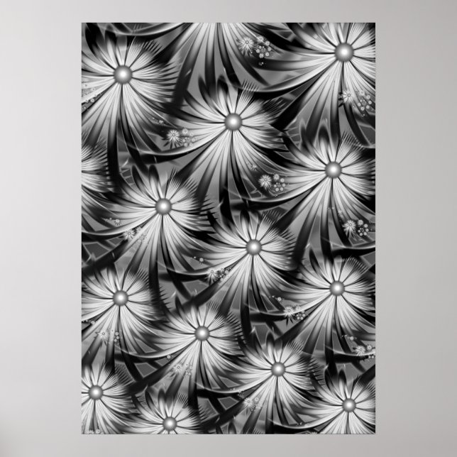 Monochrome Flowers Poster (Front)
