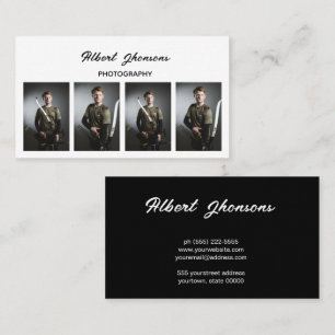Monochrome Frame Simple Photography Business Card
