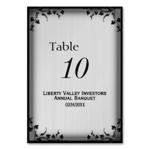 Monochrome Frame Table Number