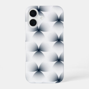 Monochrome Geometric Illusion Gradient Pattern iPhone 16 Case