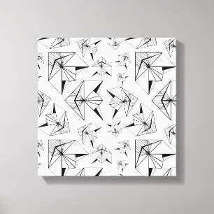 Monochrome. Geometric Ornament. Black and white Canvas Print