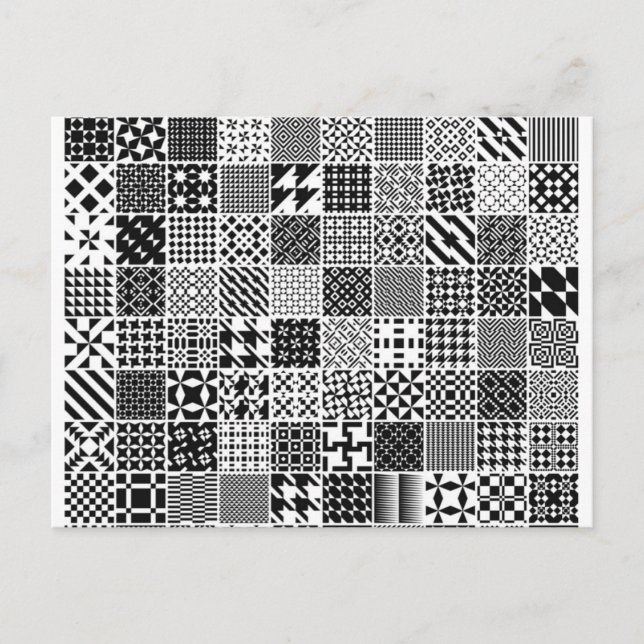 Monochrome Geometric Patterns postcard (Front)