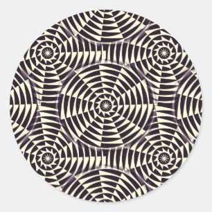 Monochrome geometric seamless pattern classic round sticker