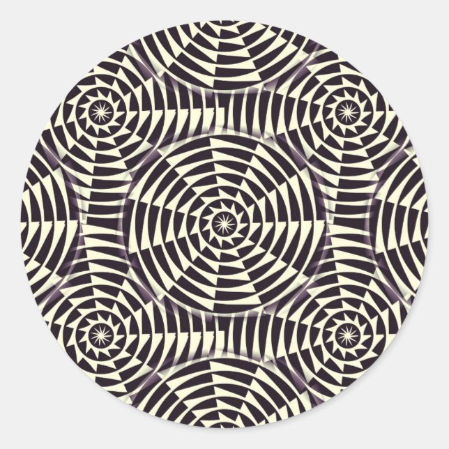 Monochrome geometric seamless pattern classic round sticker (Front)