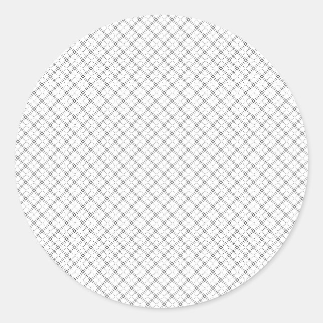 Monochrome Geometric Texture|Seamless Diamond Look Classic Round Sticker (Front)