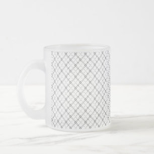 Monochrome Geometric Texture Seamless Diamond Look Frosted Glass Coffee Mug