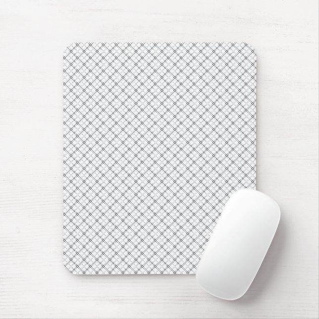 Monochrome Geometric Texture|Seamless Diamond Look Mouse Pad (With Mouse)