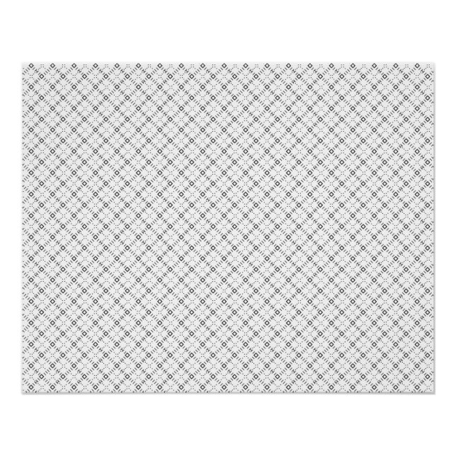Monochrome Geometric Texture|Seamless Diamond Look Poster (Front)