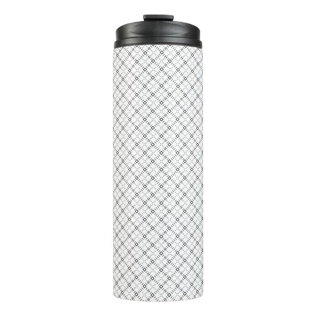 Monochrome Geometric Texture|Seamless Diamond Look Thermal Tumbler (Front)