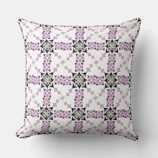 Monochrome Geometric Waves" Cushion