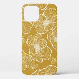 Monochrome Gold Floral: Abstract Seamless iPhone 12 Case