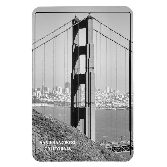 Monochrome Golden Gate Bridge Magnet (Vertical)