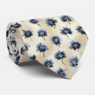 Monochrome Gradient Floral Pattern Tie