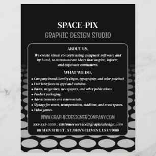Monochrome Graphic, Graphic Designer Advertising Flyer