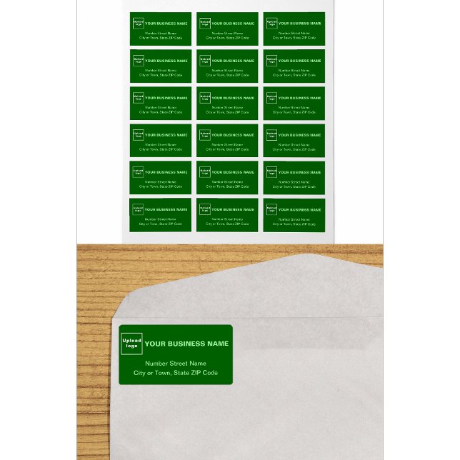Monochrome Green Business Address Labels (Creator Uploaded)