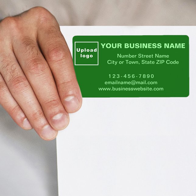 Monochrome Green Business Brand on Shipping Label (Monochrome green shipping label with your business brand)