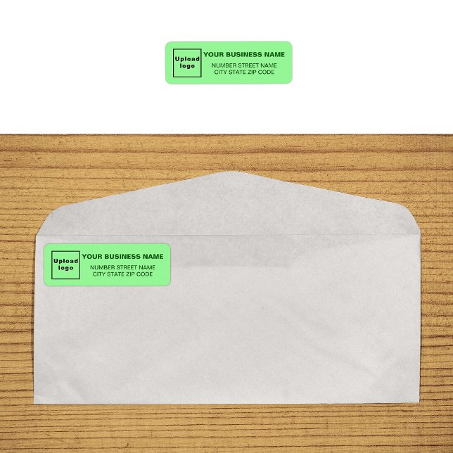 Monochrome Green Business Return Address Label (Monochrome green return address label on envelope)