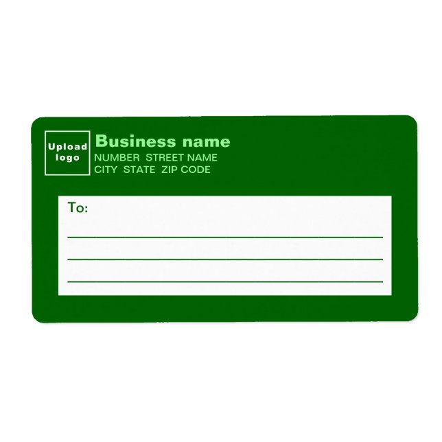 Monochrome Green Business Shipping Label (Front)