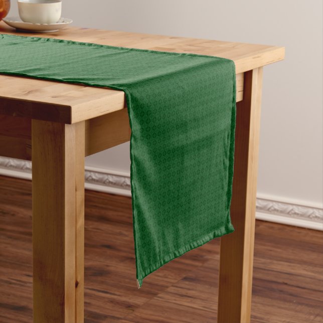 Monochrome green elegant geometric pattern. short table runner (In Situ)