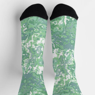 Monochrome Green Marble Socks