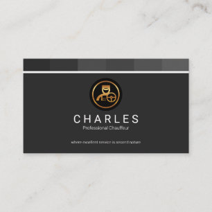 Monochrome Grey Stripe Box Driver Chauffeur Business Card