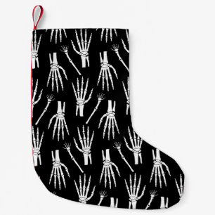 Monochrome Halloween seamless pattern with bones. Small Christmas Stocking