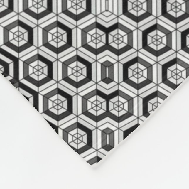Monochrome Hexagon Lattice Blanket (Corner)