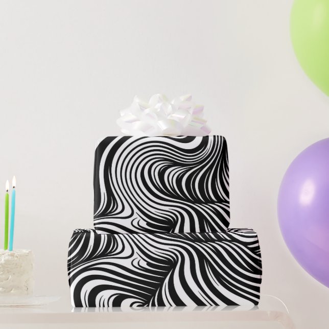 Monochrome Kaleidoscope Wrapping Paper (Party Gifts)