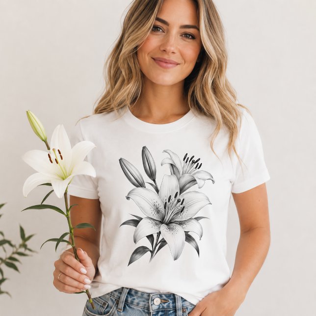 Monochrome Lily T-Shirt (Creator Uploaded)