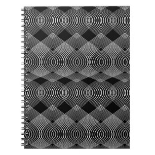 Monochrome Lines: Textured Abstract Design Notebook