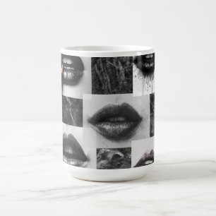 Monochrome Lips Classic Mug – Stylish Black & Whit