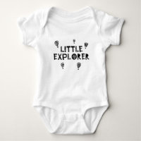 Monochrome "Little Explorer" Design Baby Bodysuit