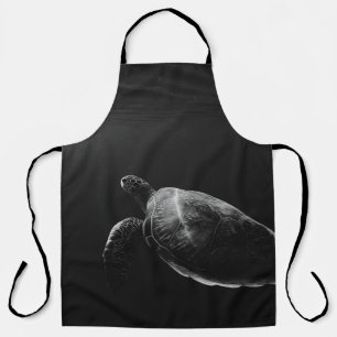MONOCHROME LONE TURTLE IN SEA APRON
