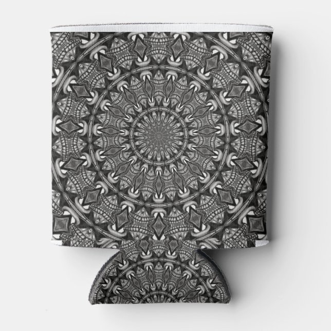 Monochrome Mandala Can Cooler (Front)