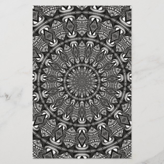 Monochrome Mandala Stationery (Front)